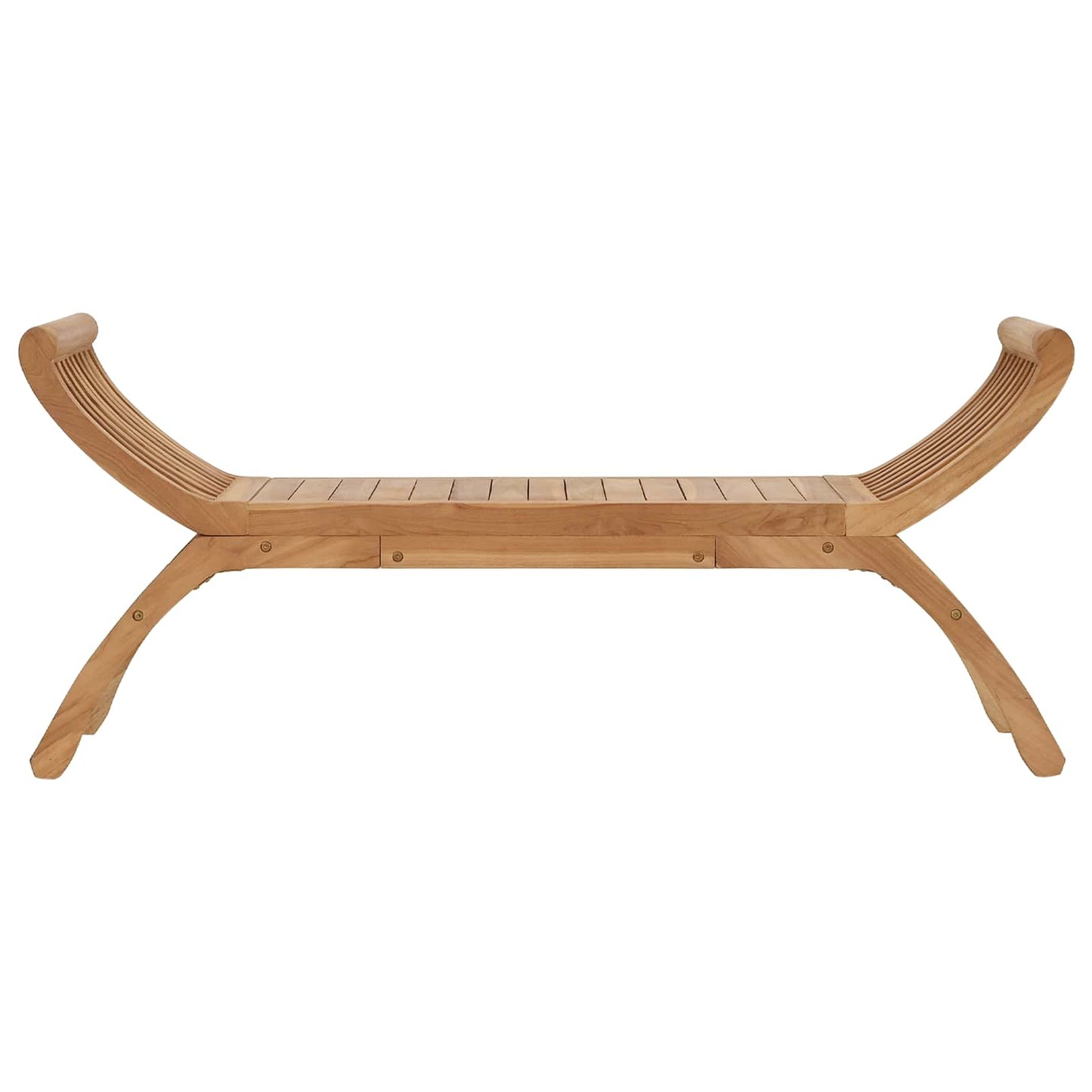 Zahradní Lavice 2 -Seater 126 Cm Pevné Teakové Dřevo Přírodní