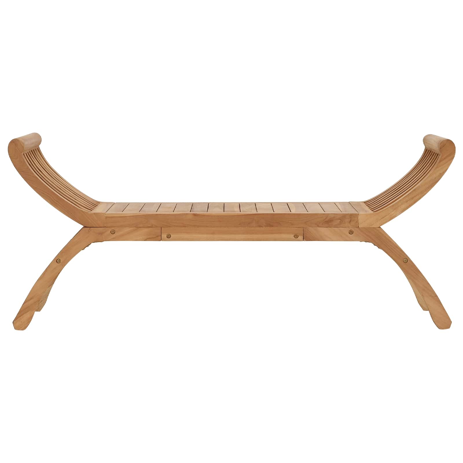 Zahradní Lavice 2 -Seater 126 Cm Pevné Teakové Dřevo Přírodní