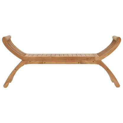 Zahradní Lavice 2 -Seater 126 Cm Pevné Teakové Dřevo Přírodní