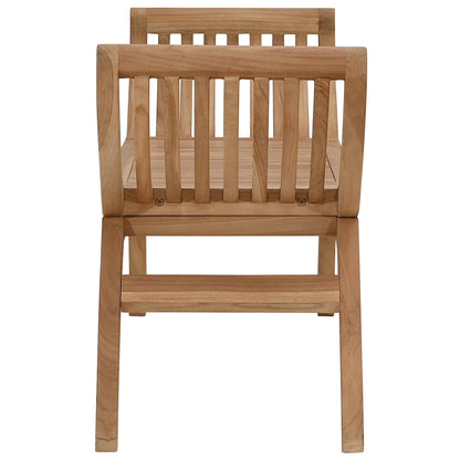 Zahradní Lavice 2 -Seater 126 Cm Pevné Teakové Dřevo Přírodní