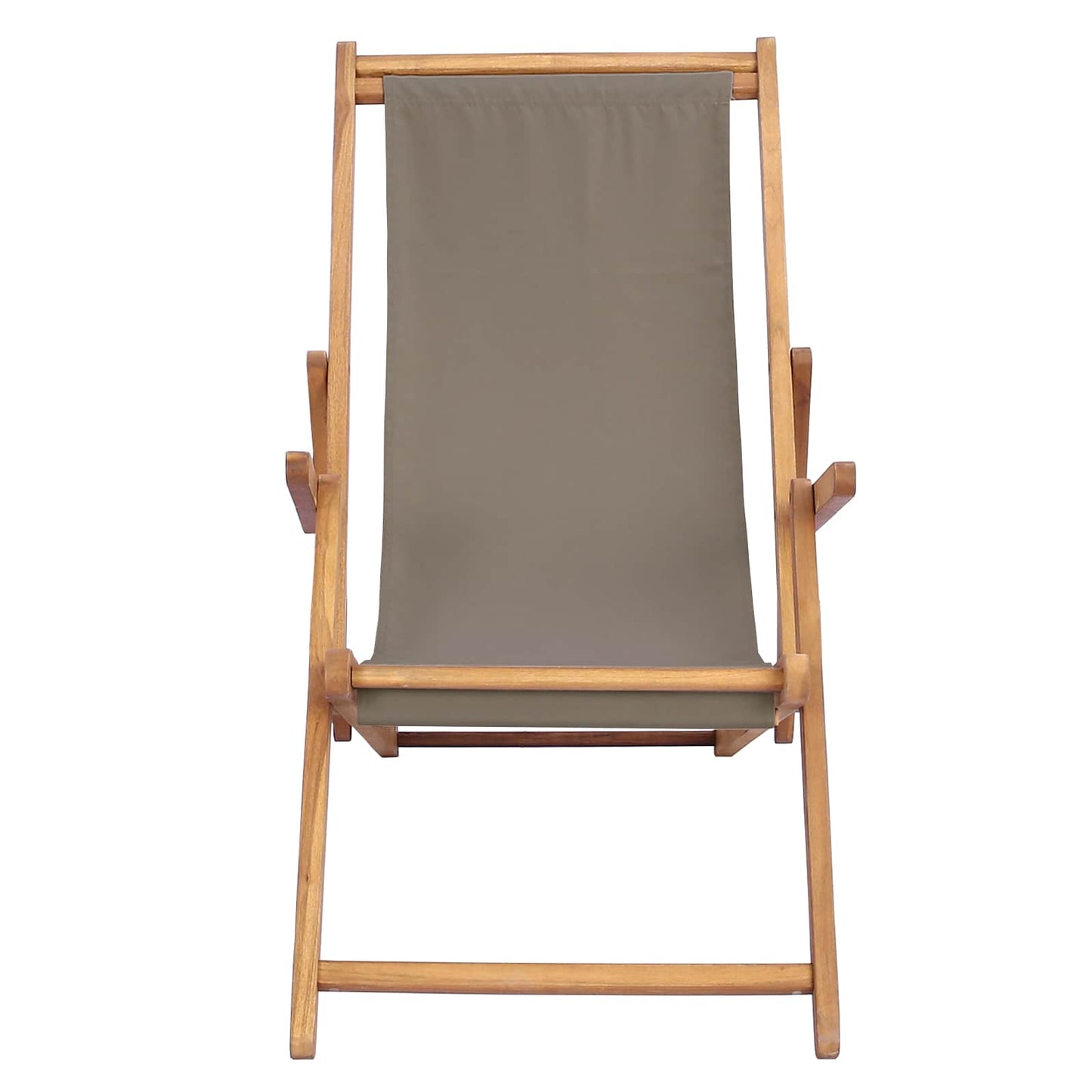 Plážová Židle Taupe Pevné Teakové Dřevo