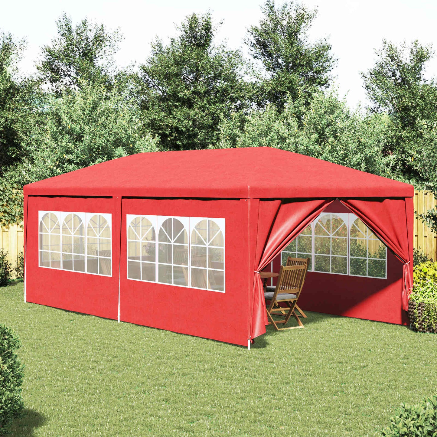 Party Stan 600 X 300 X 255 Cm Červená Pe A Ocel