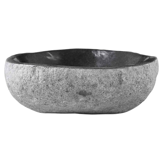 Umyvadlo Oválný Šedá (32-37) X (27-30) X 12 Cm Říční Kámen