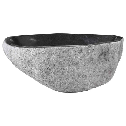 Umyvadlo Oválný Šedá (32-37) X (27-30) X 12 Cm Říční Kámen