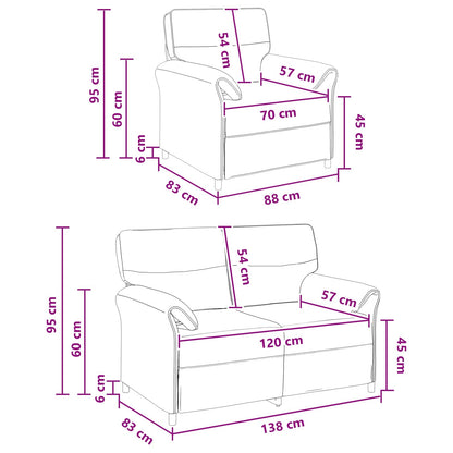 Set Pohovek 2 Ks Textil