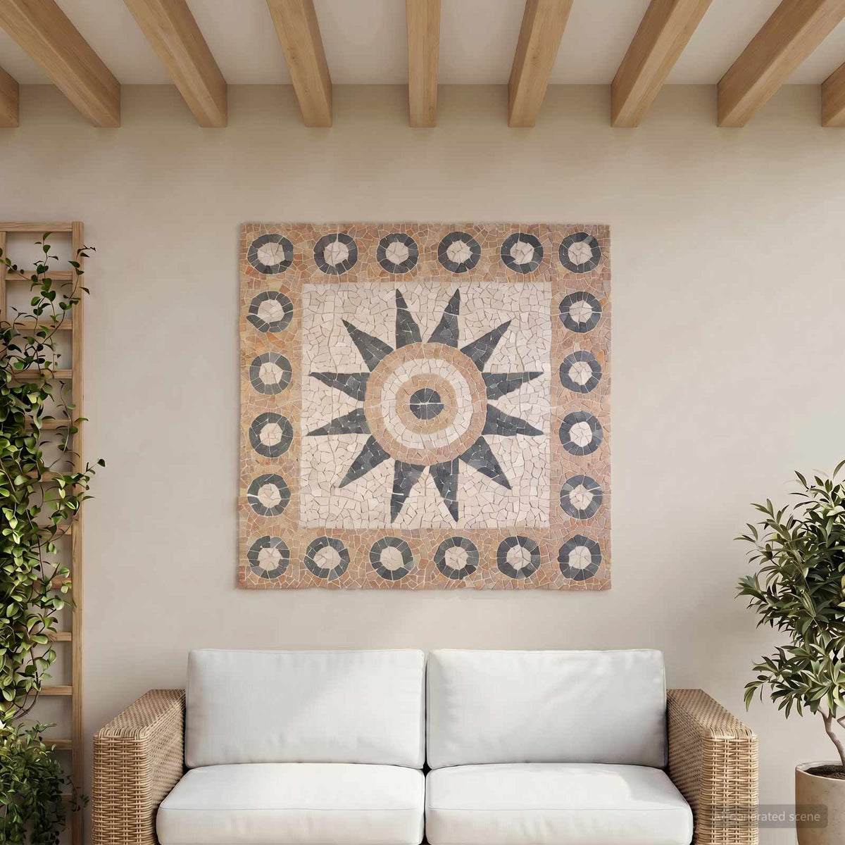 Mozaikové Dlaždice S Květinovým Vzorem Vícebarevný 120 X 120 Cm