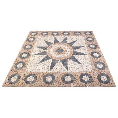 Mozaikové Dlaždice S Květinovým Vzorem Vícebarevný 120 X 120 Cm