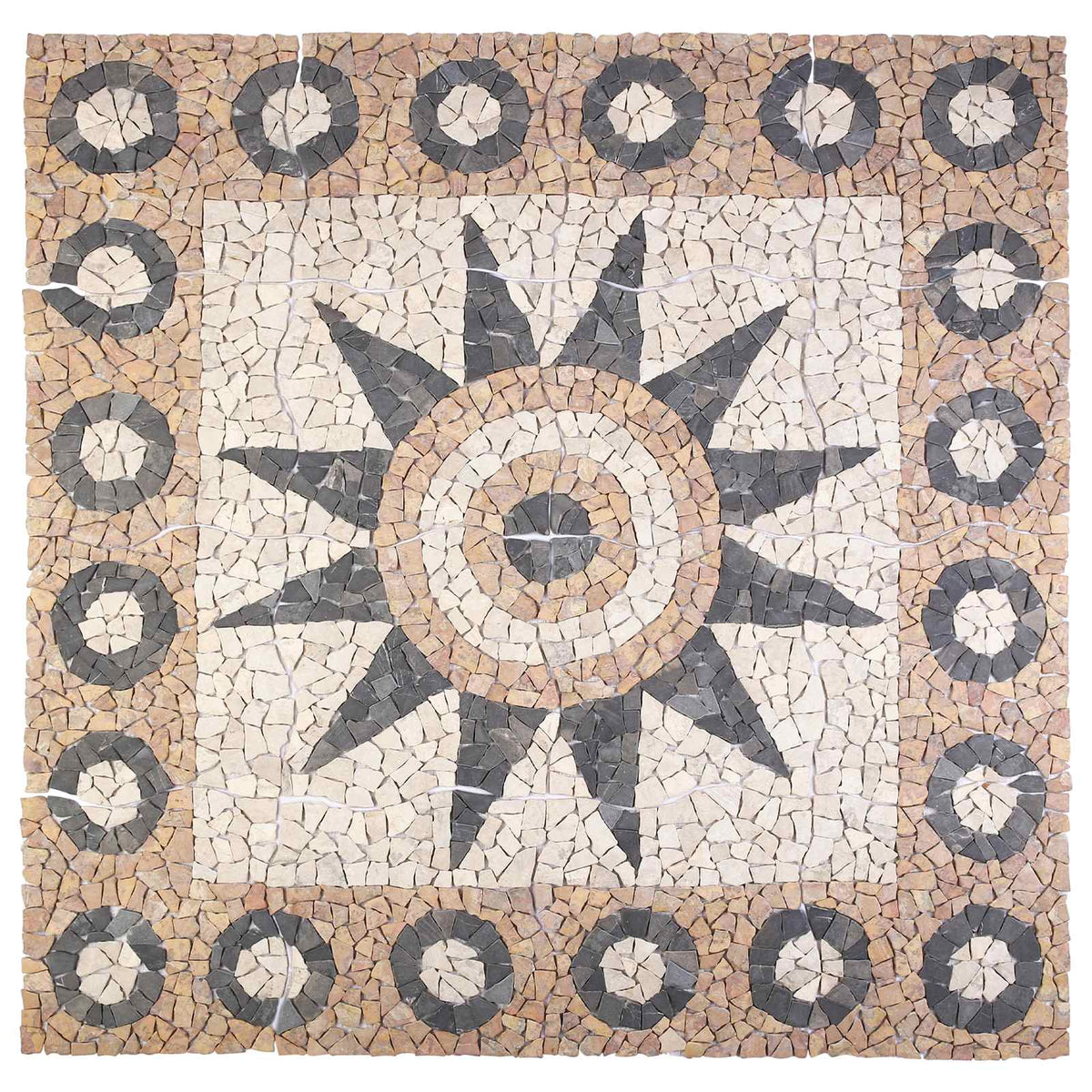 Mozaikové Dlaždice S Květinovým Vzorem Vícebarevný 120 X 120 Cm