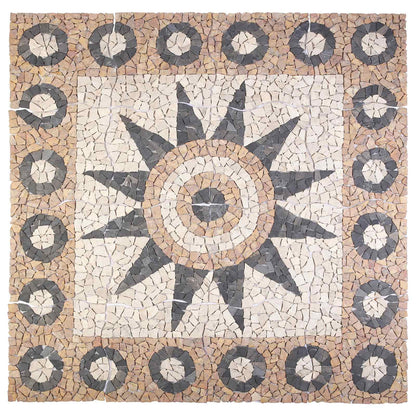 Mozaikové Dlaždice S Květinovým Vzorem Vícebarevný 120 X 120 Cm