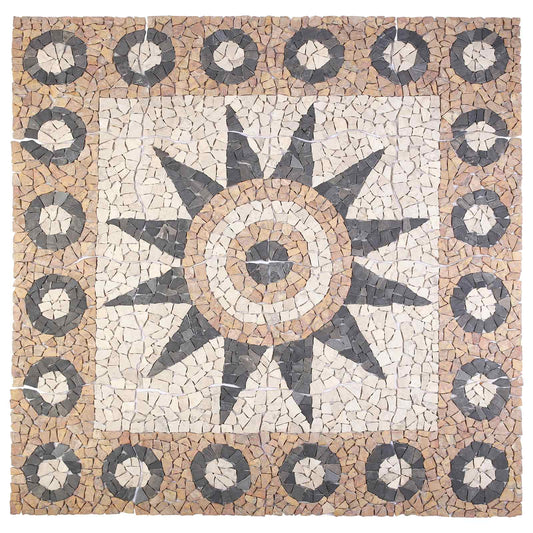 Mozaikové Dlaždice S Květinovým Vzorem Vícebarevný 120 X 120 Cm