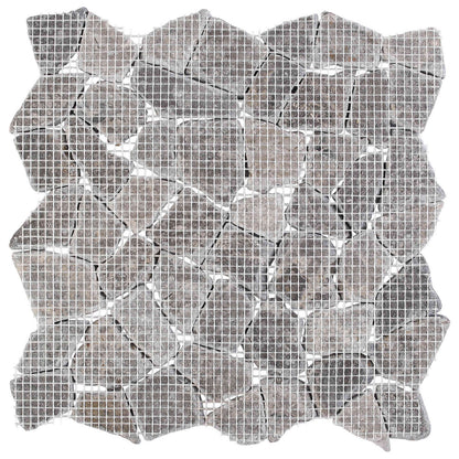 Mozaikové Dlaždice Světle Šedá 30 X 30 Cm Mramor