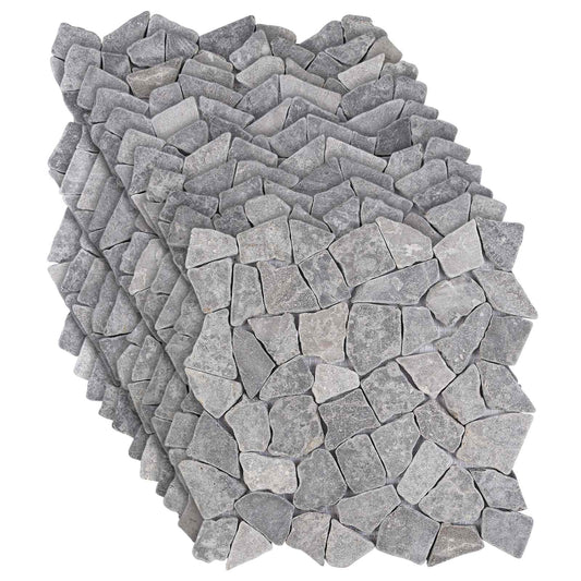 Mozaikové Dlaždice Světle Šedá 30 X 30 Cm Mramor