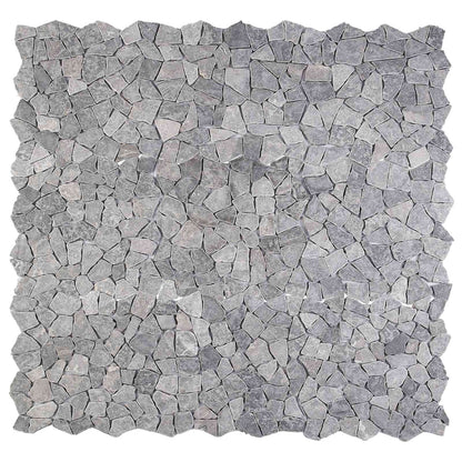 Mozaikové Dlaždice Světle Šedá 30 X 30 Cm Mramor