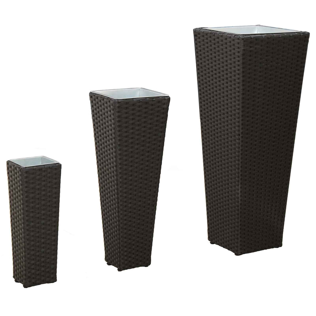 Venkovní Set 3 Ks 30 X 30 X 80 Cm Kov