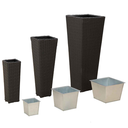Venkovní Set 3 Ks 30 X 30 X 80 Cm Kov