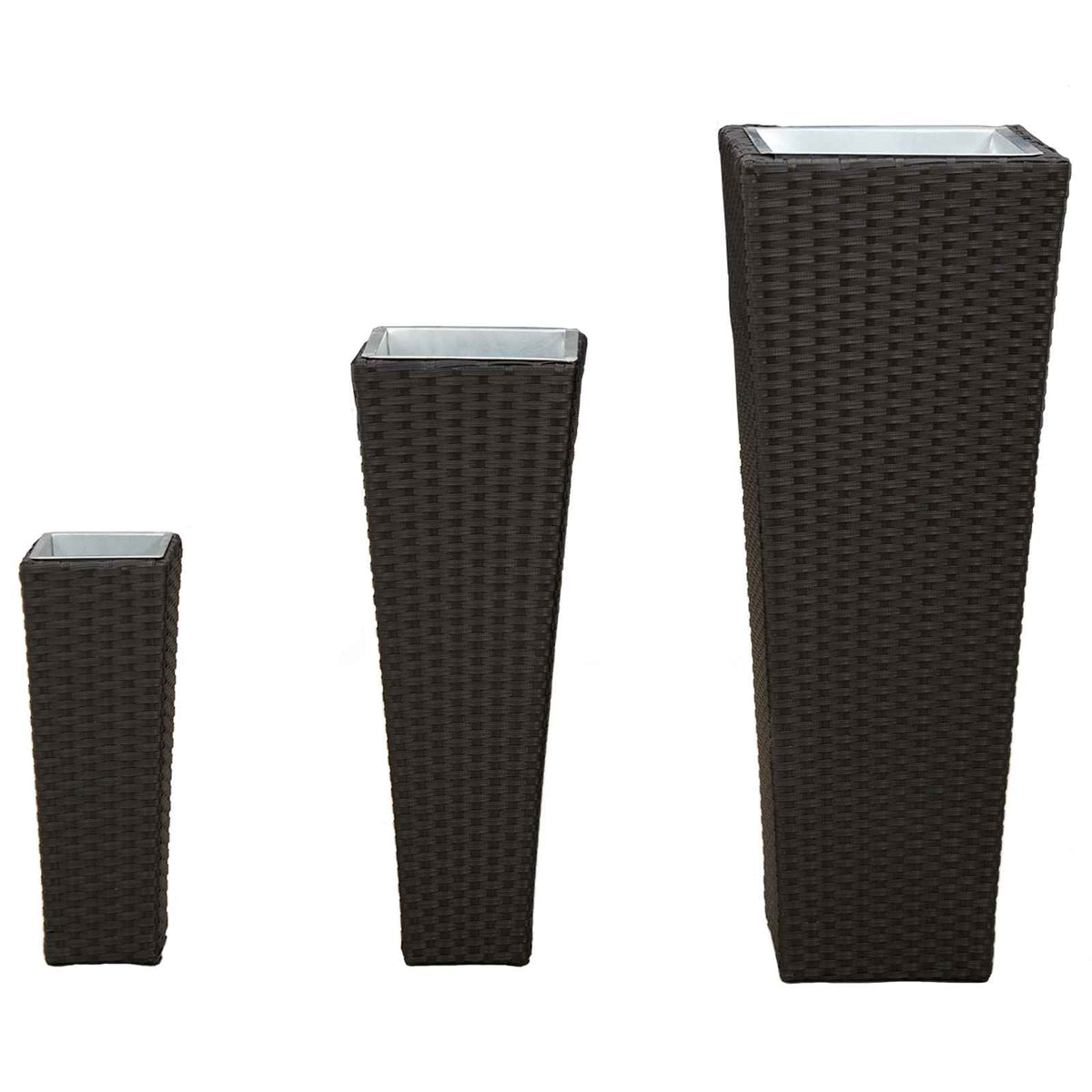Venkovní Set 3 Ks 30 X 30 X 80 Cm Kov
