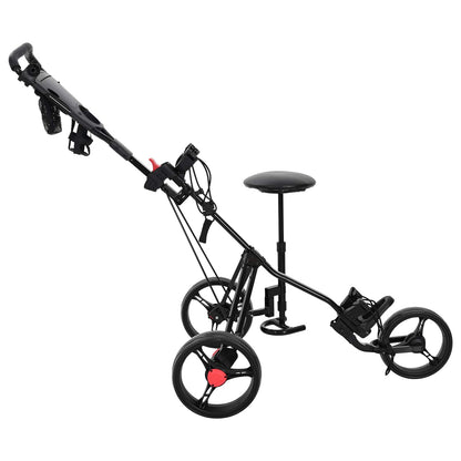 Golfový Vozík Se Sedadlem Černá 95 X 69 X 114 Cm Železo