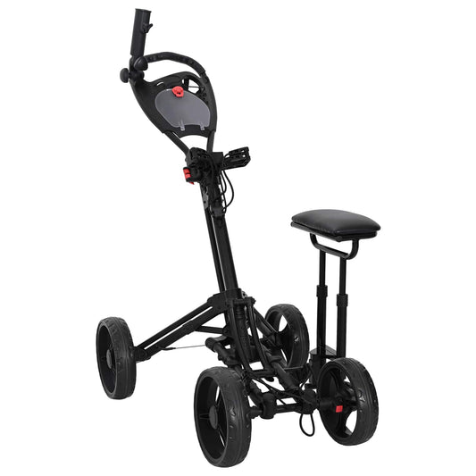 Golfový Vozík Se Sedadlem Černá Hliník Skládací