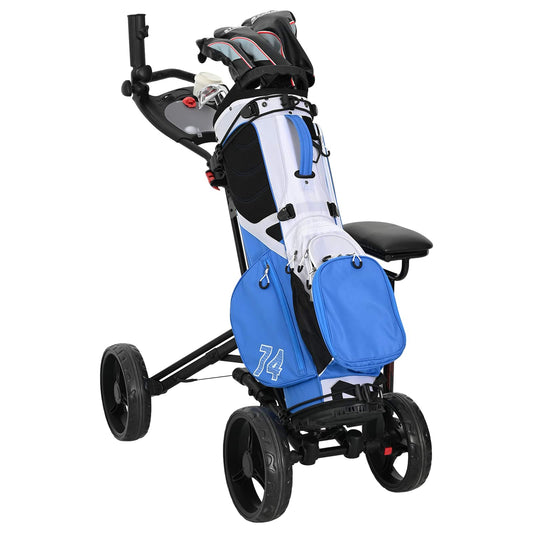 Golfový Vozík Se Sedadlem Černá Hliník Skládací