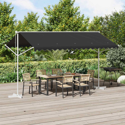 Volně Stojící Markýza 4 × 3 M Polyester Antracitová