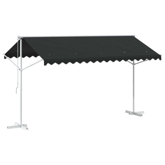 Volně Stojící Markýza 4 × 3 M Polyester Antracitová