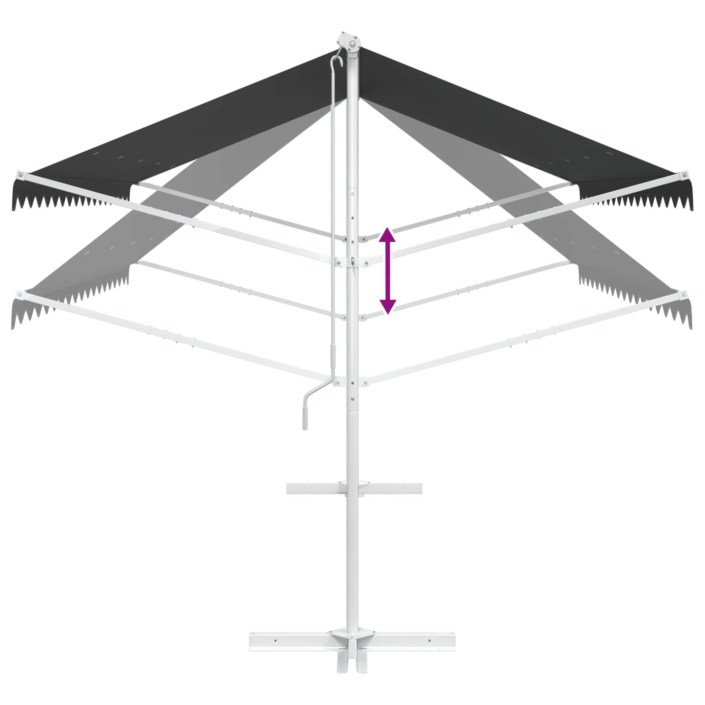 Volně Stojící Markýza 4 × 3 M Polyester Antracitová