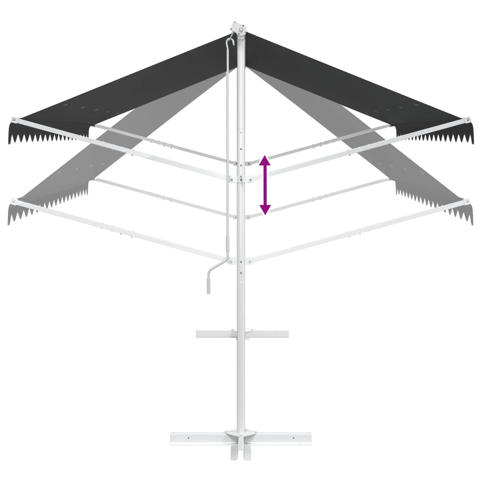 Volně Stojící Markýza 4 × 3 M Polyester Antracitová