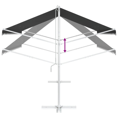 Volně Stojící Markýza 4 × 3 M Polyester Antracitová