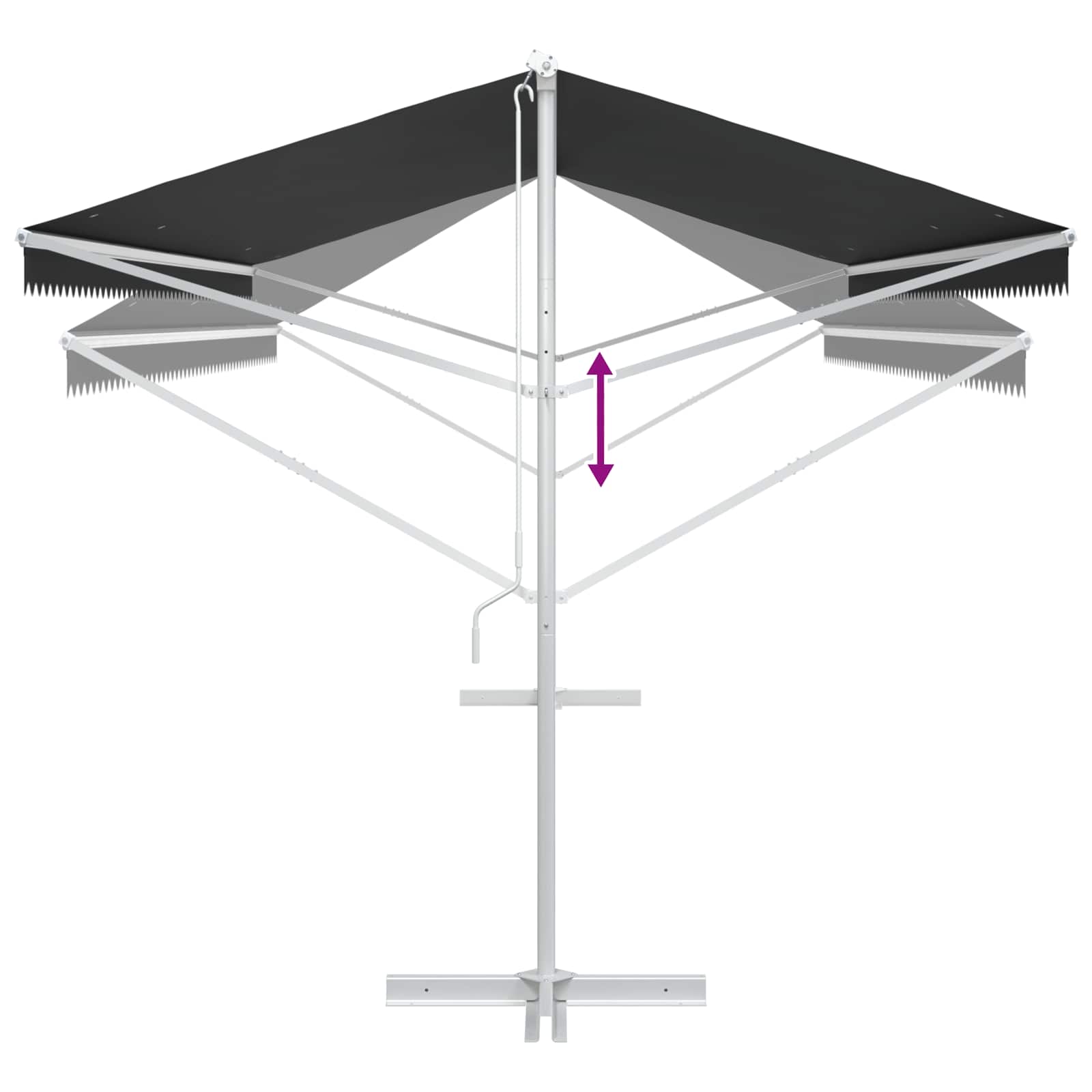 Volně Stojící Markýza Antracitová 6 X 3 M Polyester