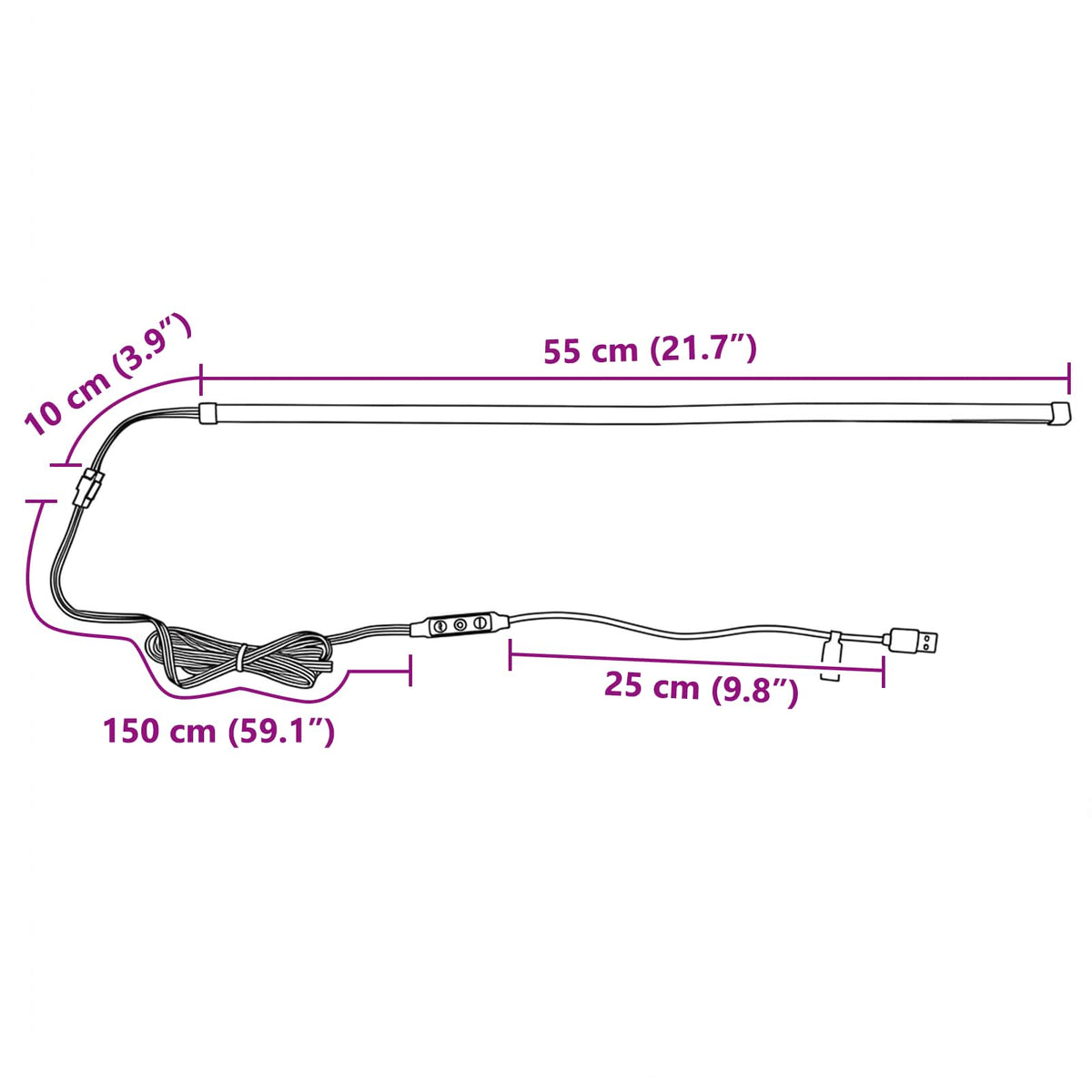 Led Pás 55 Cm Vícebarevný Pvc
