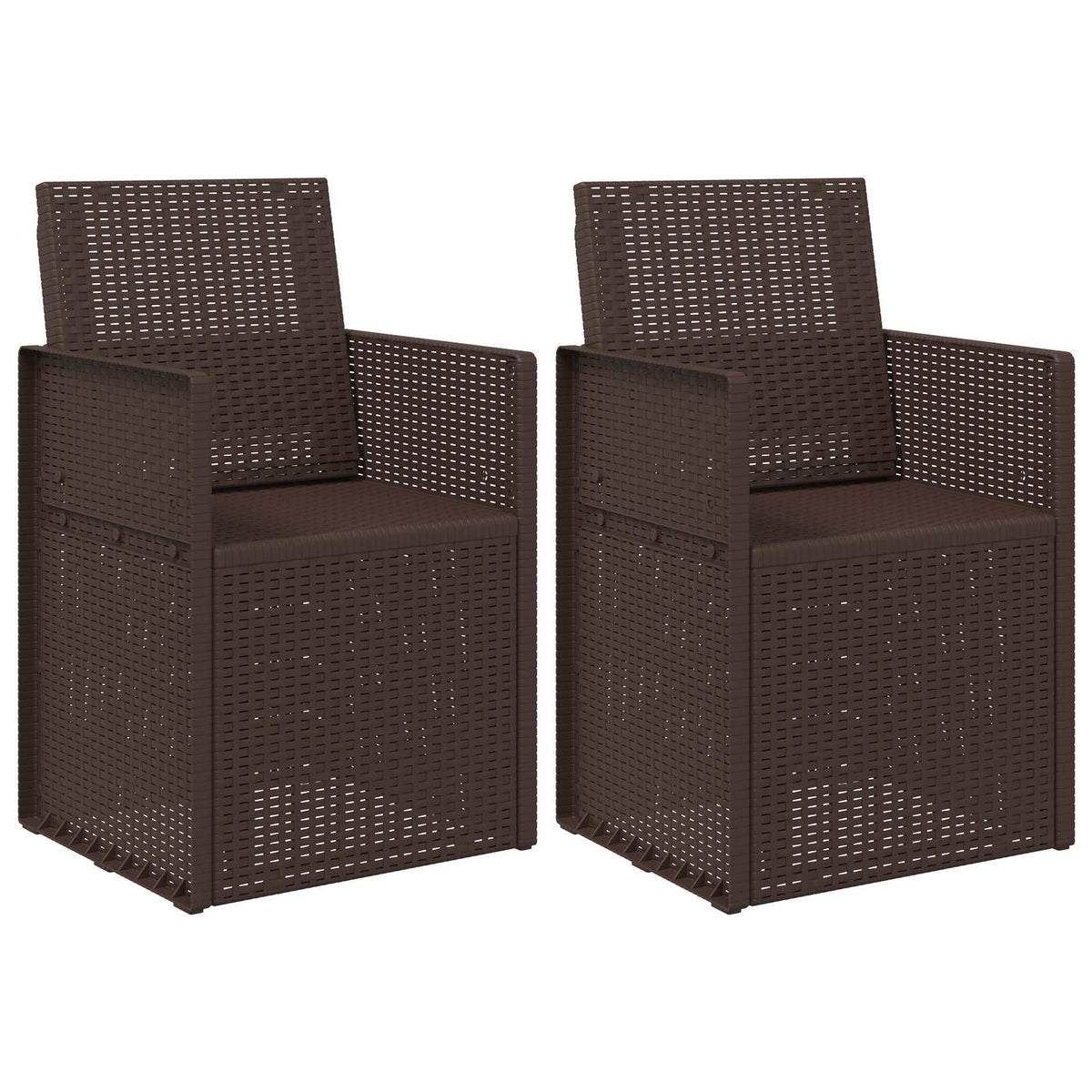 Zahradní Jídelní Židle 2 Pcs Hnědá Pp