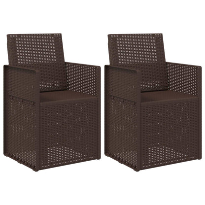 Zahradní Jídelní Židle 2 Pcs Hnědá Pp