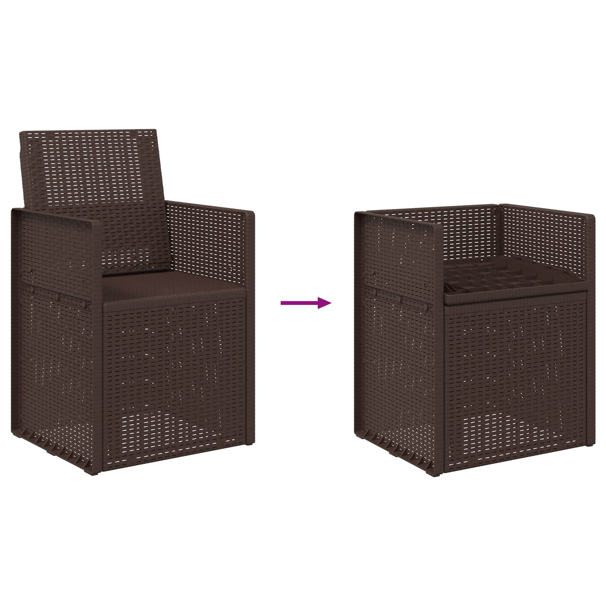 Zahradní Jídelní Židle 2 Pcs Hnědá Pp