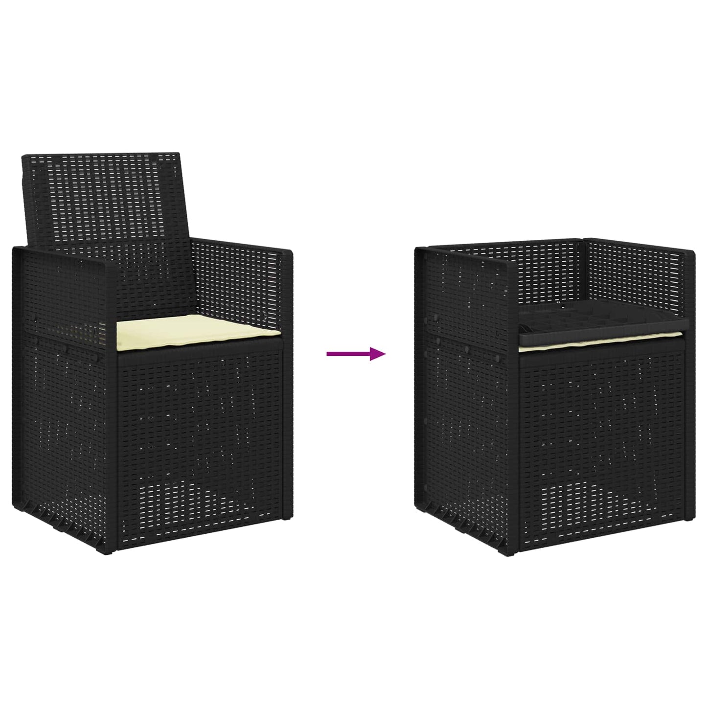 Zahradní Jídelní Židle 2 Pcs Antracitová A Krémová Pp