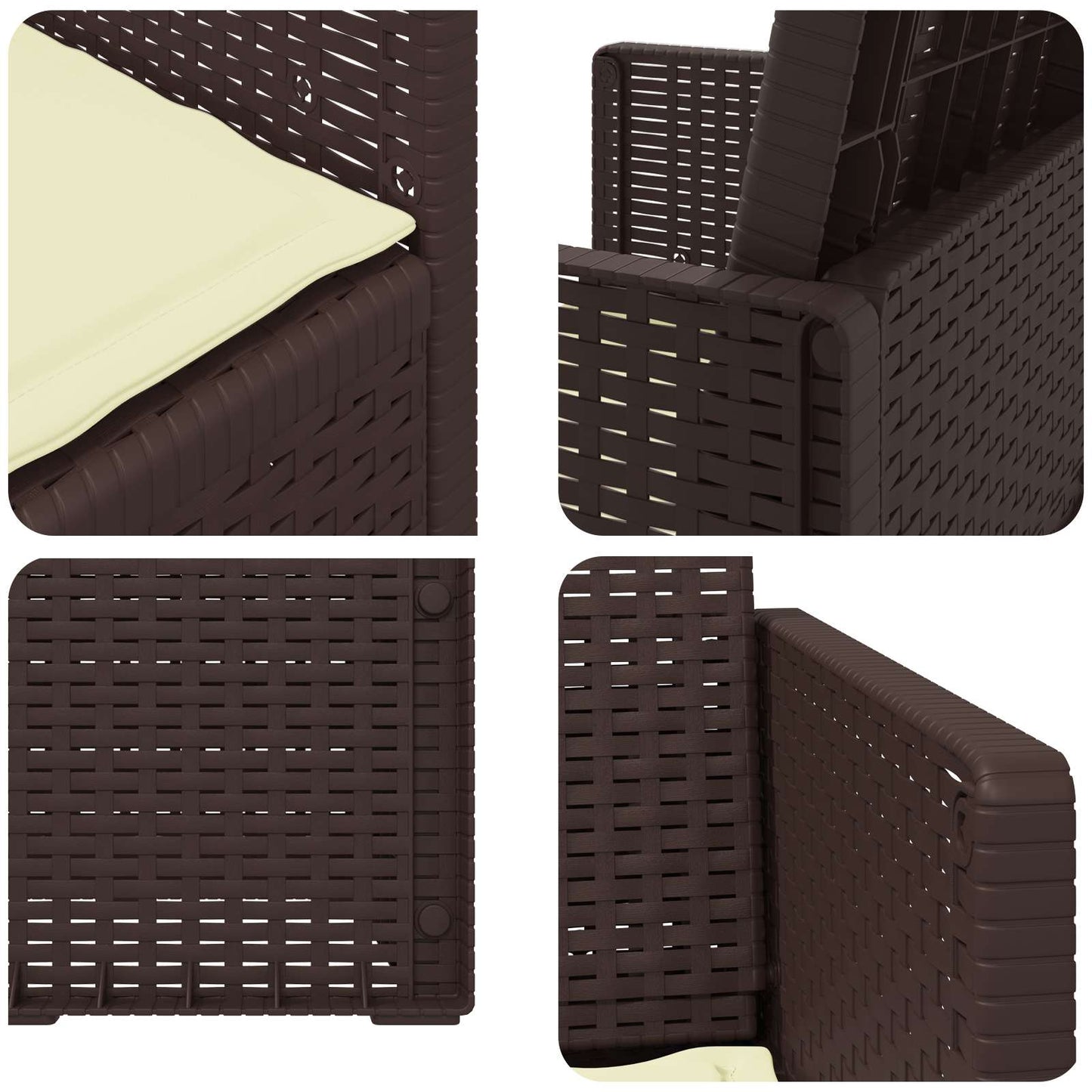Zahradní Jídelní Židle 2 Pcs Hnědá A Krémová Pp