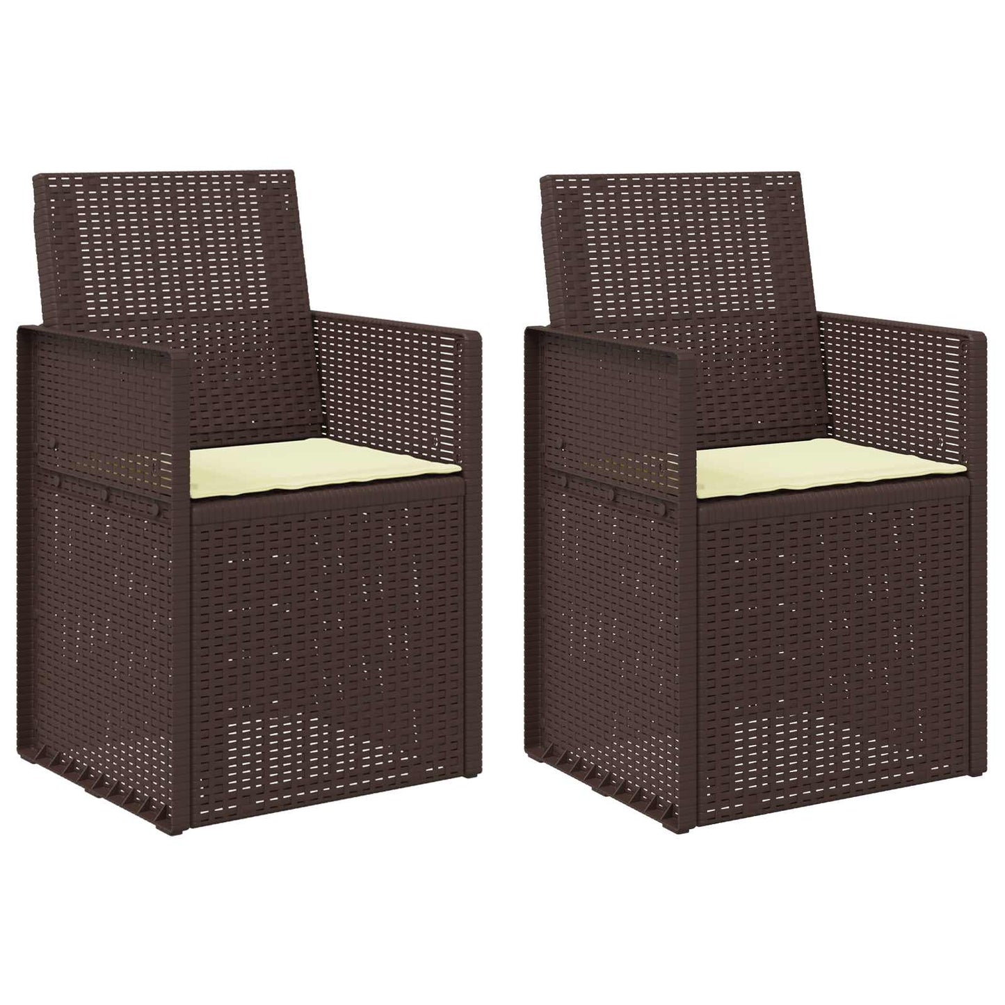 Zahradní Jídelní Židle 2 Pcs Hnědá A Krémová Pp
