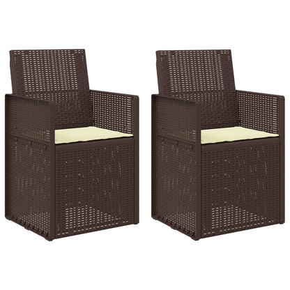 Zahradní Jídelní Židle 2 Pcs Hnědá A Krémová Pp
