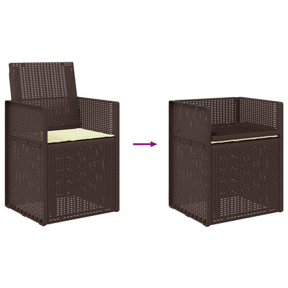 Zahradní Jídelní Židle 2 Pcs Hnědá A Krémová Pp
