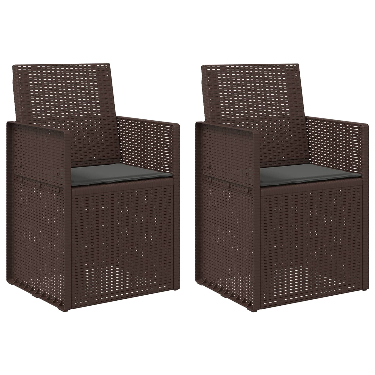 Zahradní Jídelní Židle 2 Pcs Hnědá A Antracitová Pp