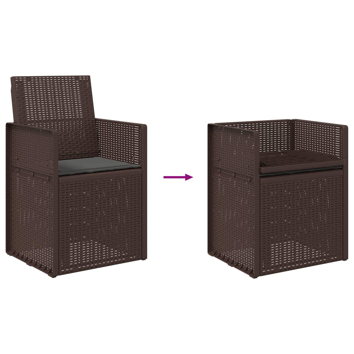 Zahradní Jídelní Židle 2 Pcs Hnědá A Antracitová Pp