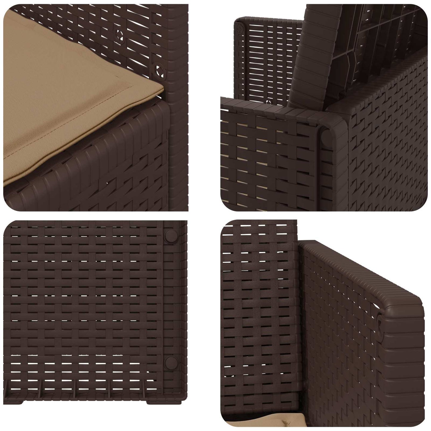 Zahradní Jídelní Židle 2 Pcs Hnědá A Taupe Pp