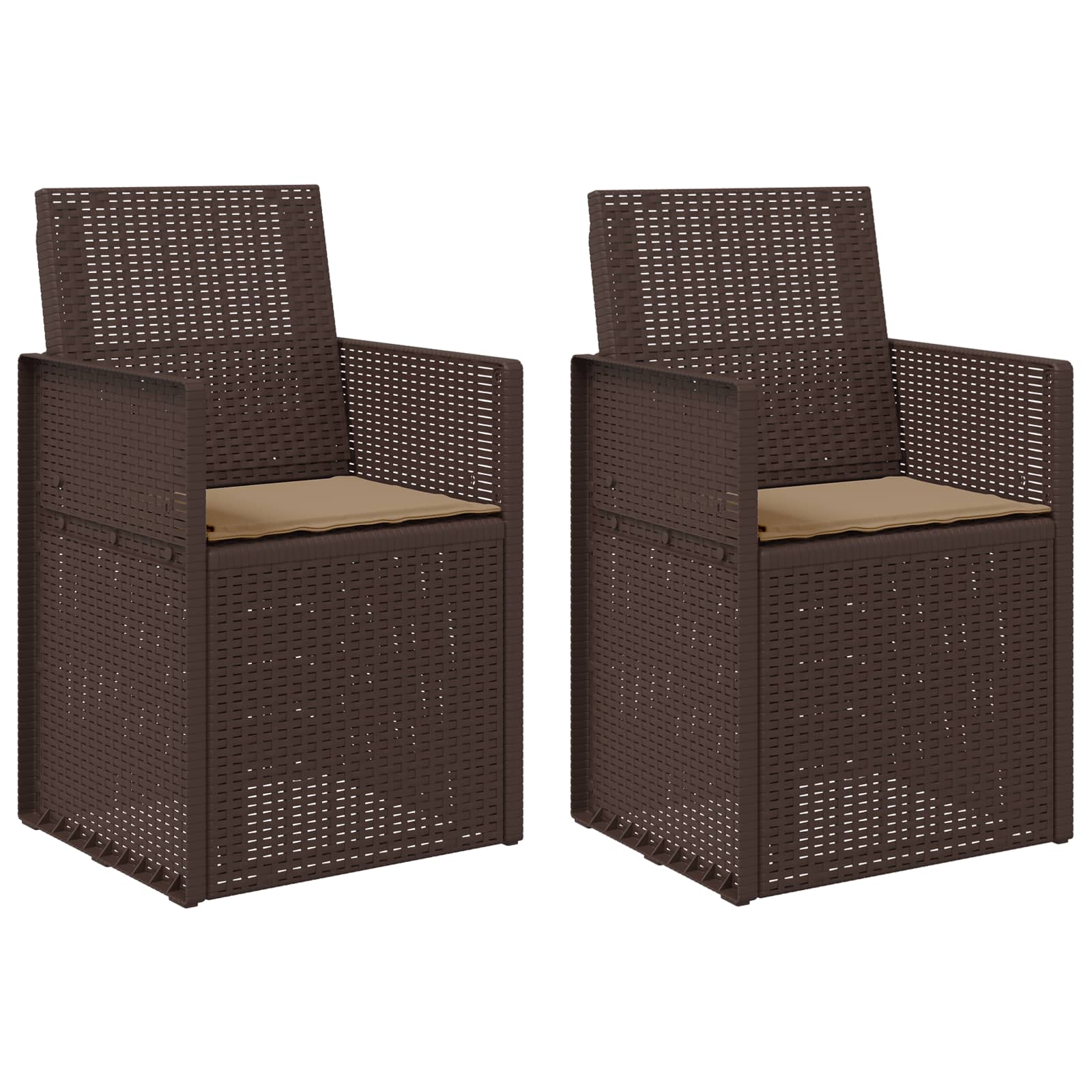 Zahradní Jídelní Židle 2 Pcs Hnědá A Taupe Pp