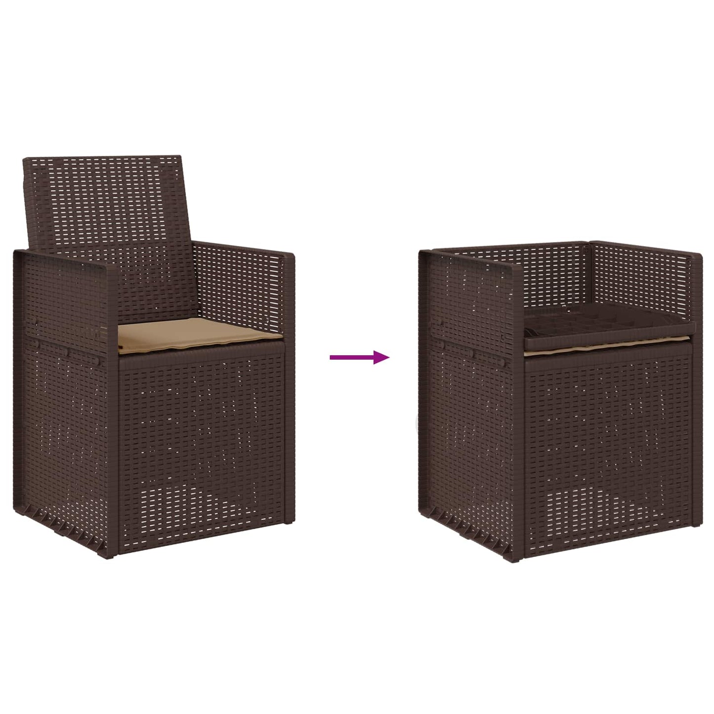 Zahradní Jídelní Židle 2 Pcs Hnědá A Taupe Pp