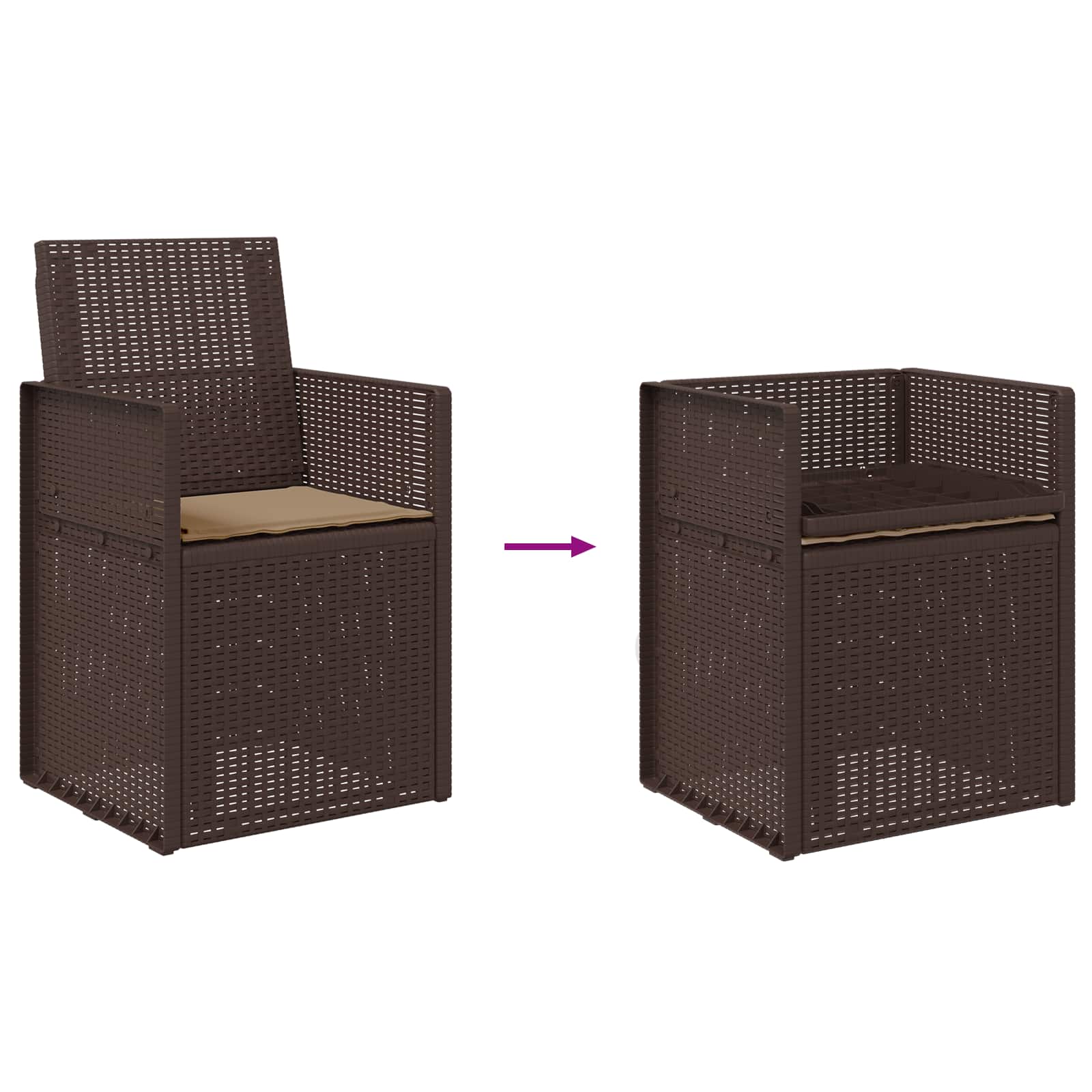 Zahradní Jídelní Židle 2 Pcs Hnědá A Taupe Pp
