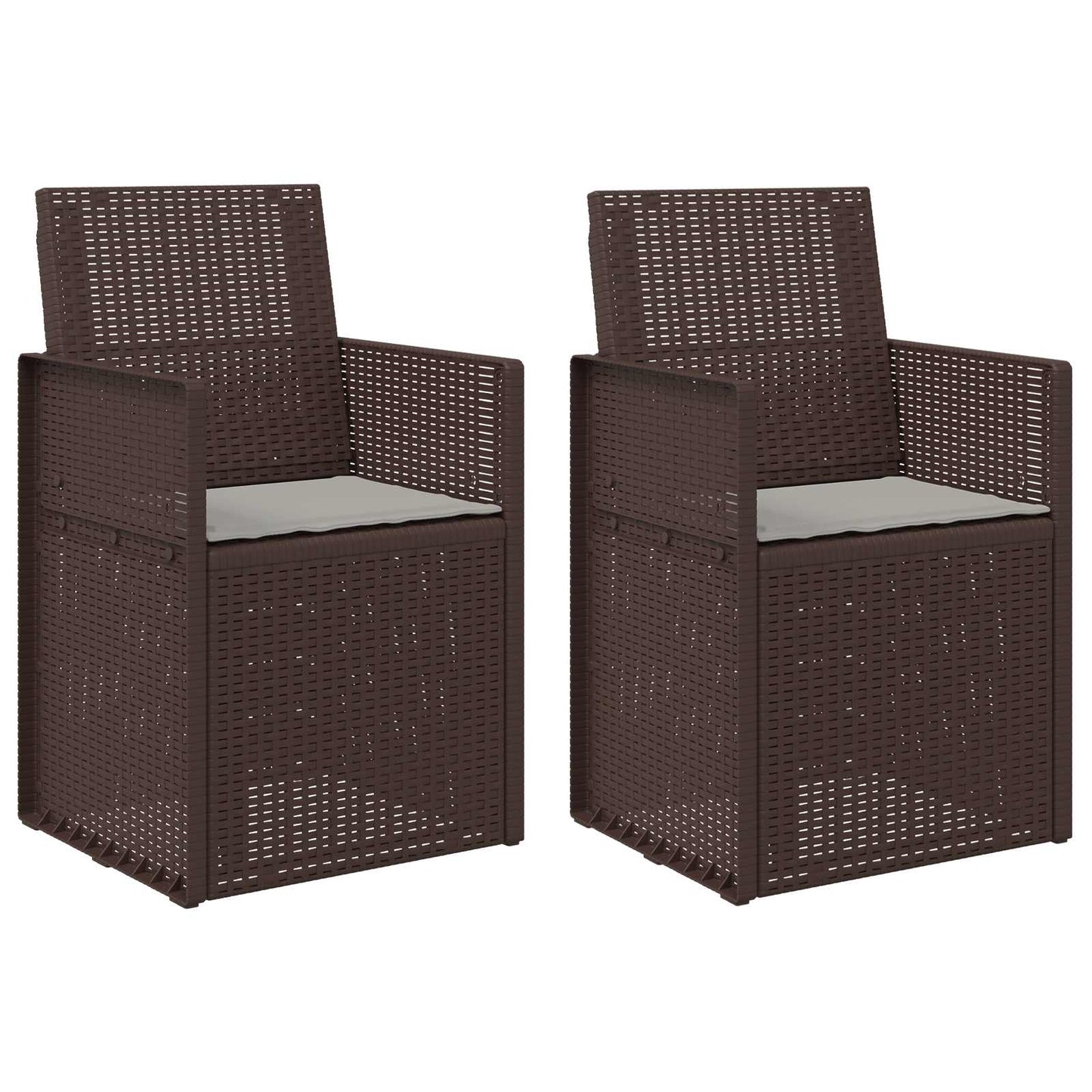 Zahradní Jídelní Židle 2 Pcs Hnědá A Světle Šedá Pp