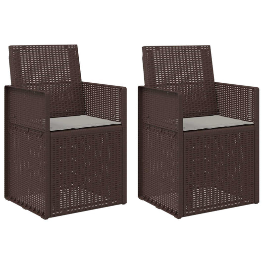 Zahradní Jídelní Židle 2 Pcs Hnědá A Světle Šedá Pp