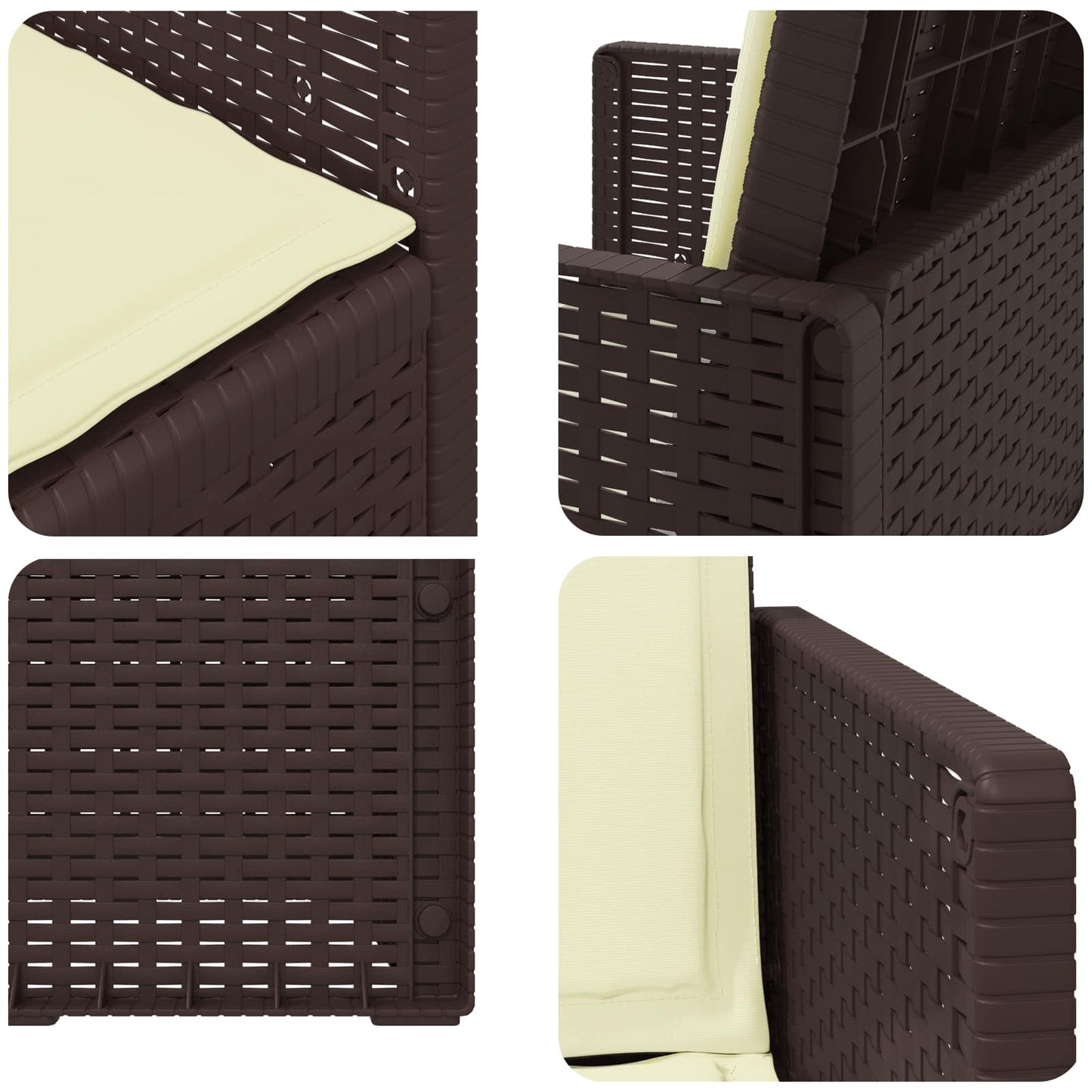 Zahradní Jídelní Židle 2 Pcs Hnědá A Krémová Pp