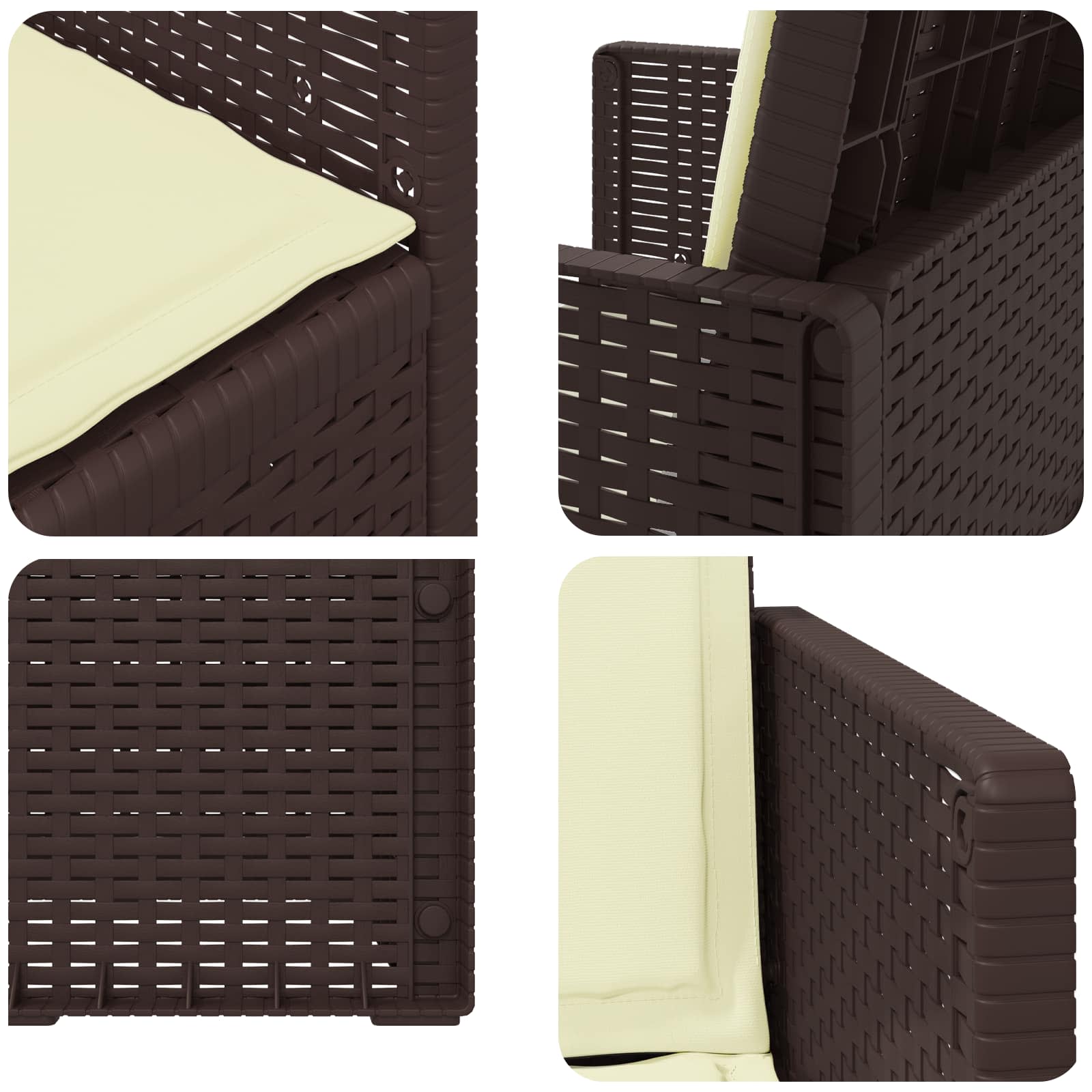 Zahradní Jídelní Židle 2 Pcs Hnědá A Krémová Pp