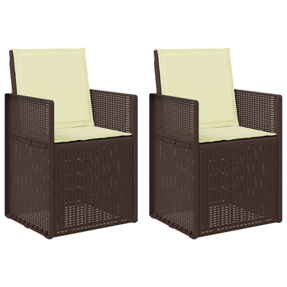 Zahradní Jídelní Židle 2 Pcs Hnědá A Krémová Pp