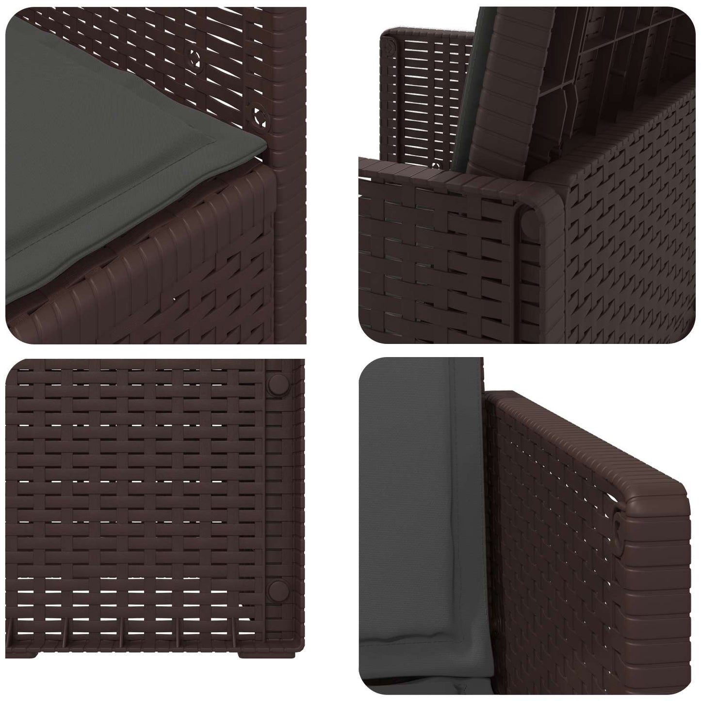 Zahradní Jídelní Židle 2 Pcs Hnědá A Antracitová Pp